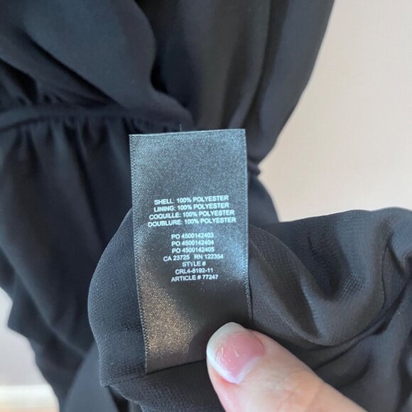 Wilfred Aritzia Sabine Faux Wrap Mini Dress Womens Black Size Medium - Picture 3 of 6